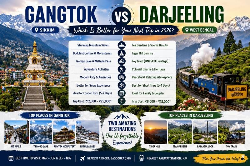 Gangtok vs Darjeeling: Which Is Better for Your Next Trip in 2026?